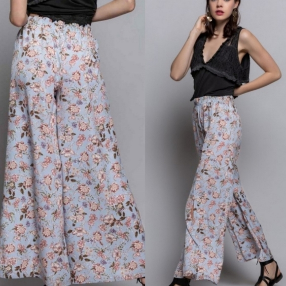 Festival Floral Split Leg Pants Sz S - Picture 7 of 7